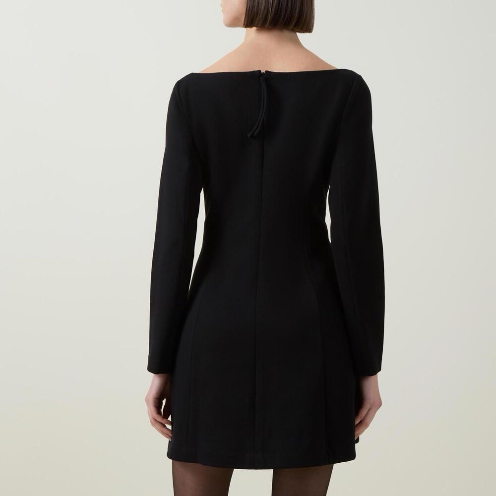 New SPANX Ballet Ponte Long Sleeve Mini Dress In Black Size S $168 - Picture 2 of 11